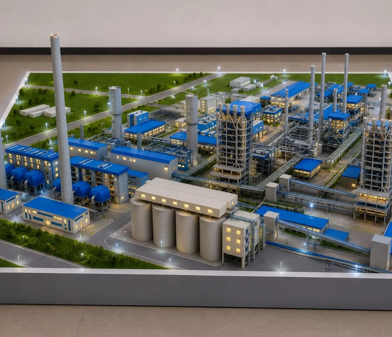 industrial scale model, factory layout model, industrial plant model