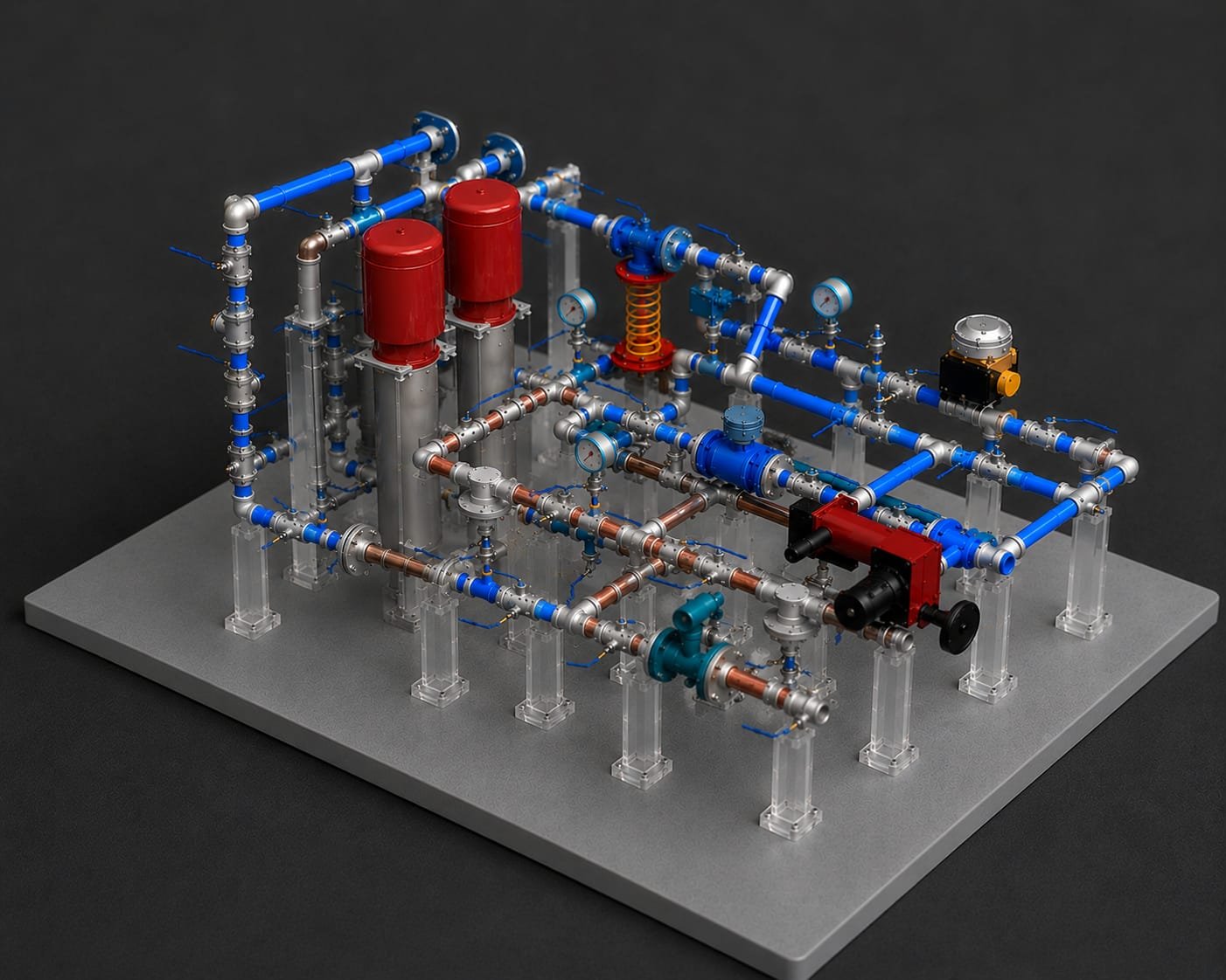 Process flow models industrial pipeline layout models fluid system models for industrial and engineering projects
