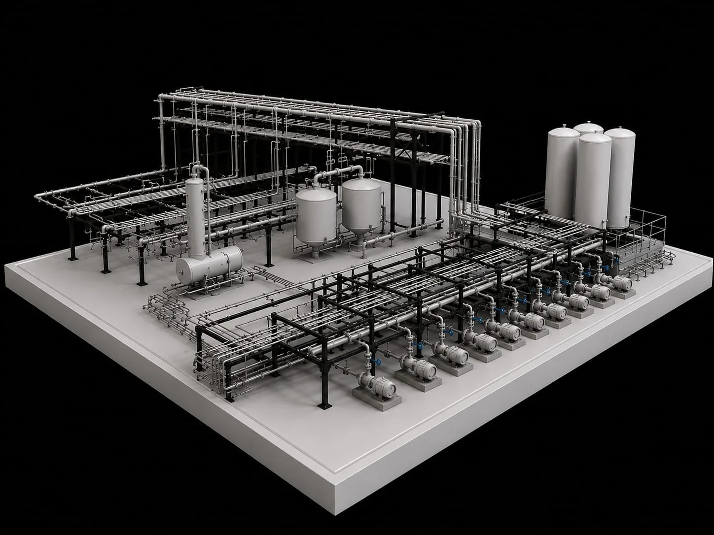 Flowline system models industrial tube network models process routing models for industrial and engineering projects