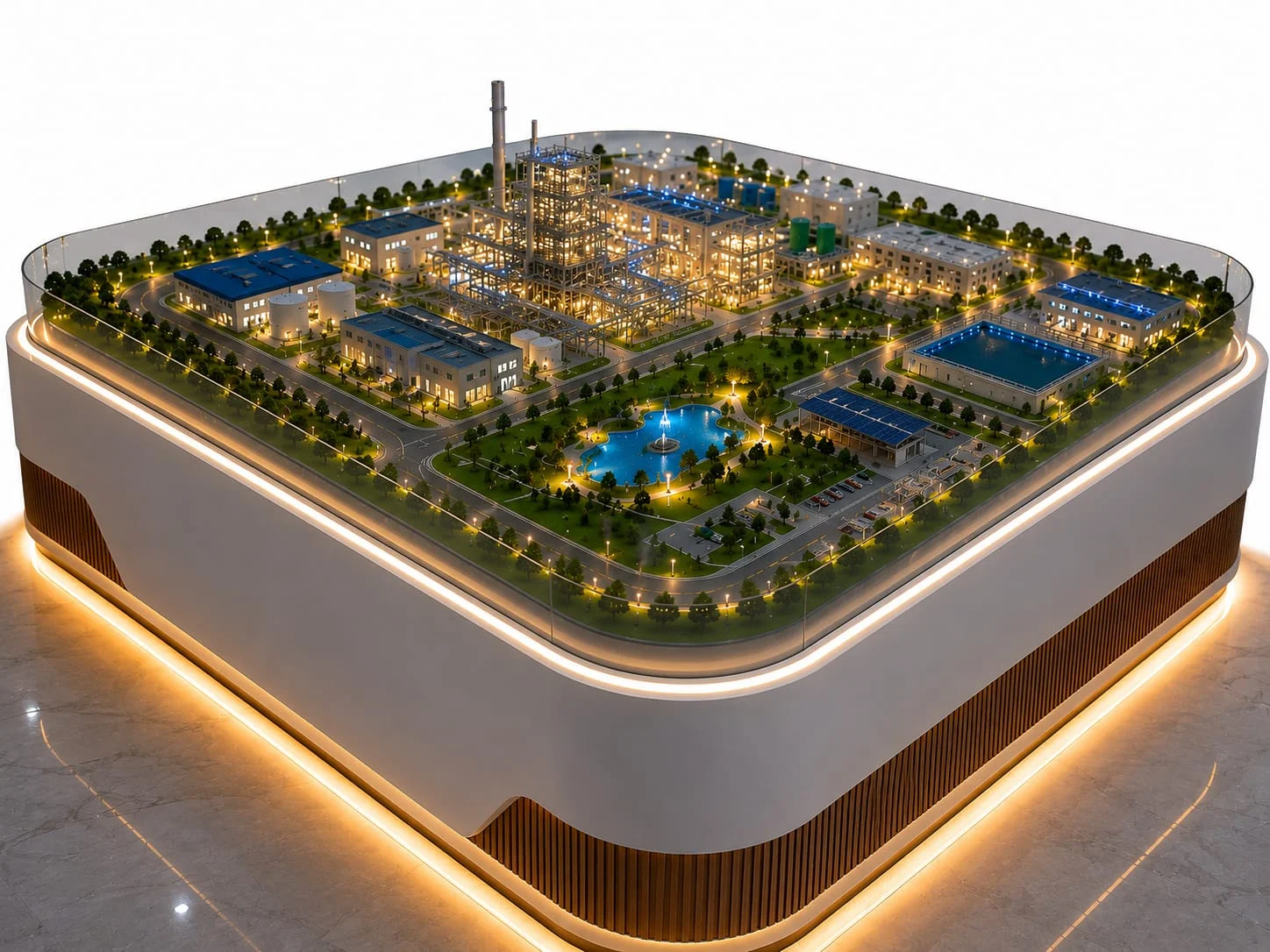 Industrial piping plant miniature model