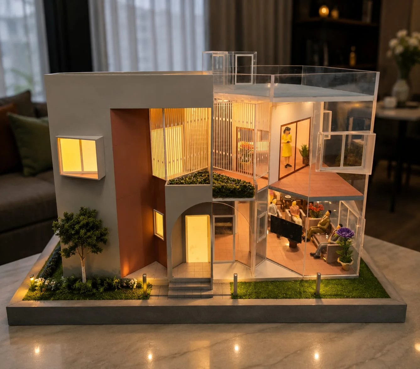 interior exterior architectural model, building facade model, 3d interior exterior model
