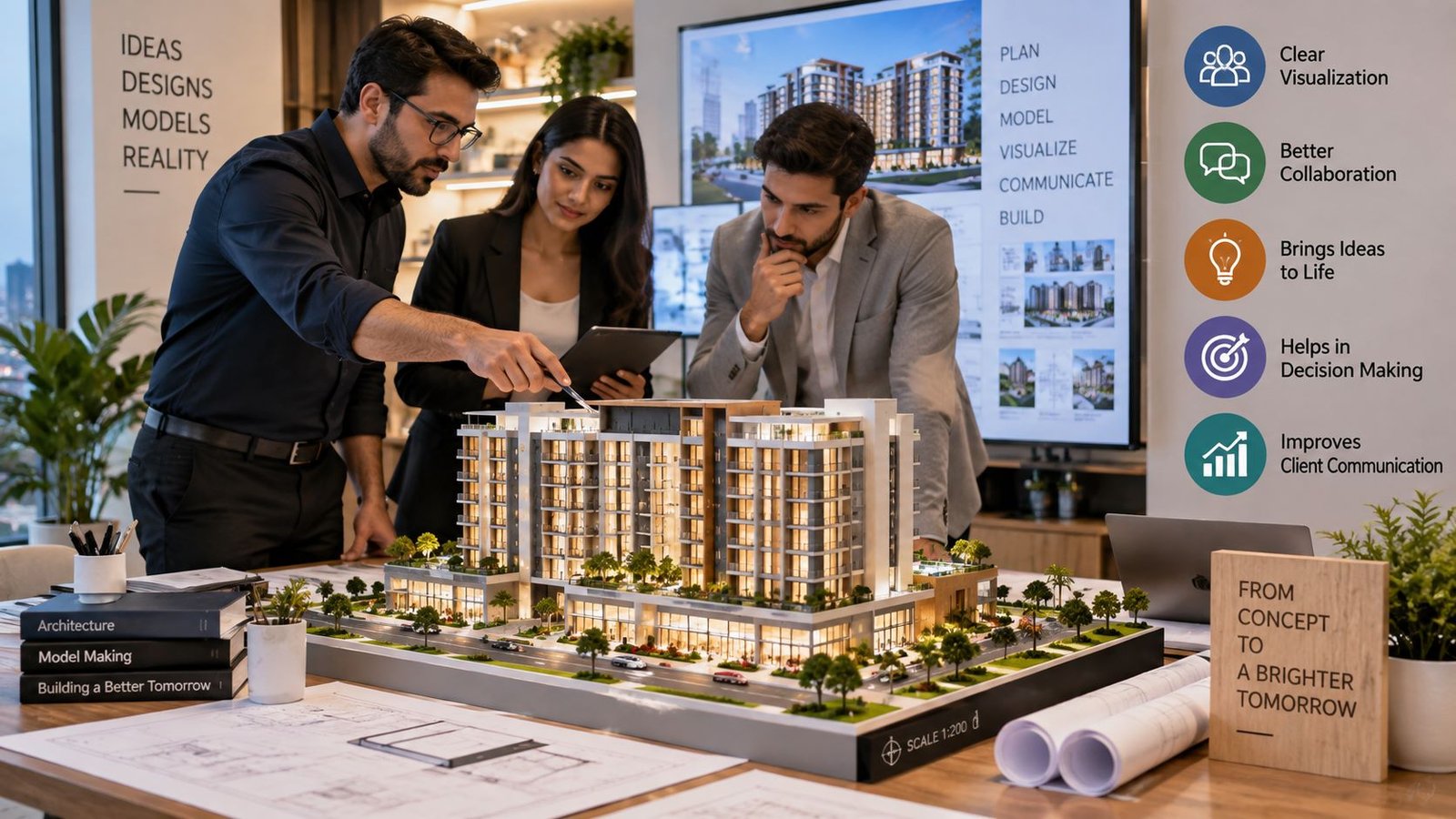 Professional architectural model showing a detailed building design for better communication