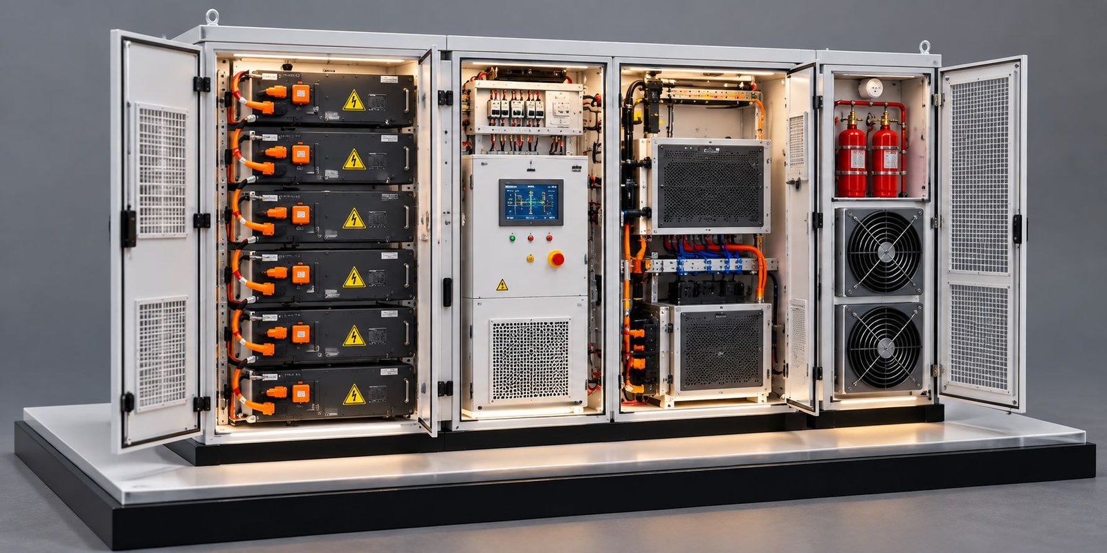Battery Energy Storage Cabinet Model Making with battery modules and cooling system